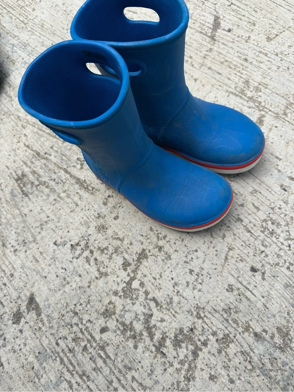Crocs Kids Crocband Rain Boots in Bright Cobalt/Flame